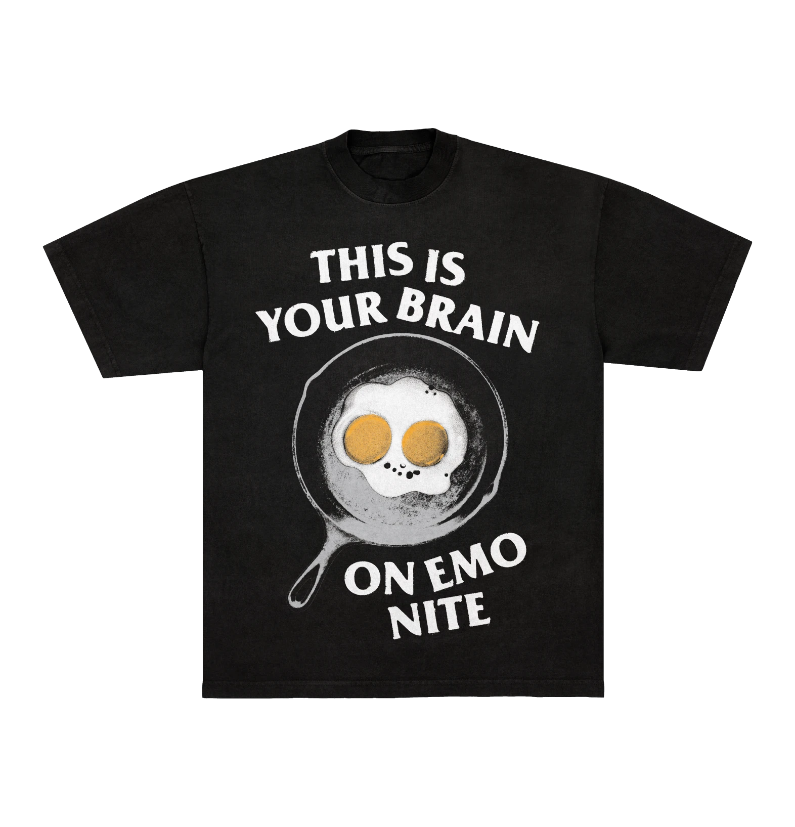 Black Emo Nite T-shirt featuring This Is Your Brain on Emo Nite graphic