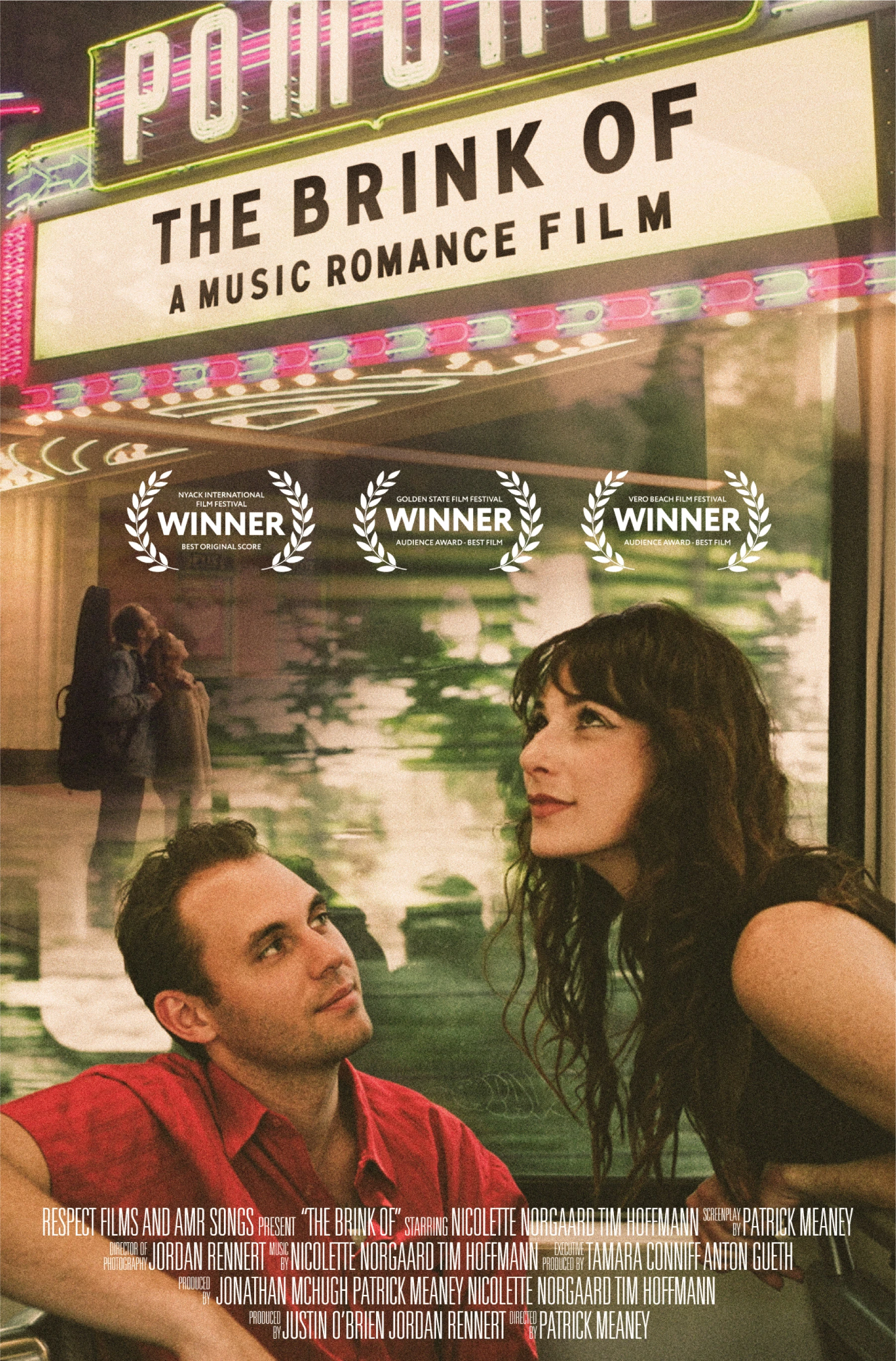 The Brink Of film artwork featuring a theater marquee and the lead musicians