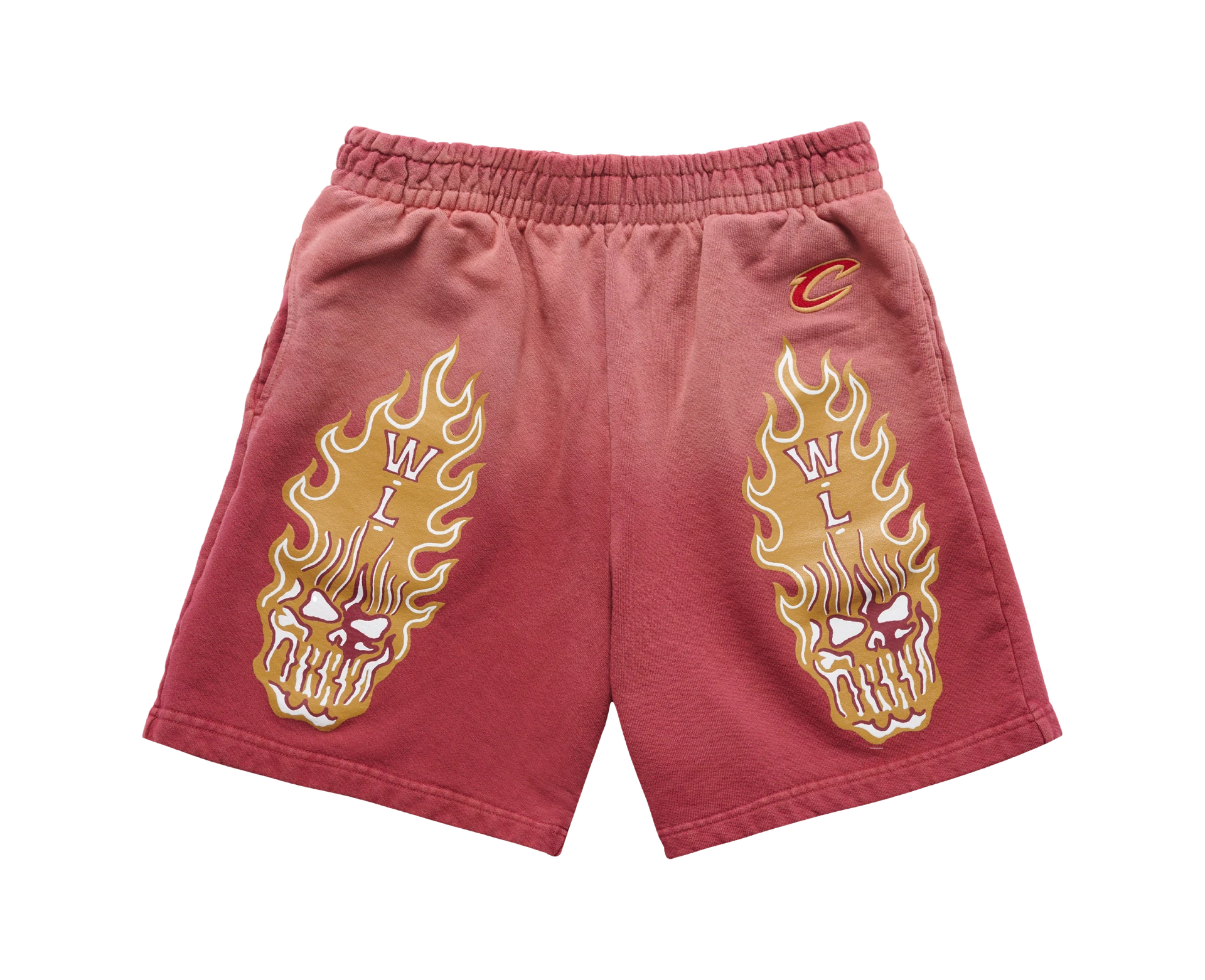 Pink Warren Lotas basketball shorts with illustrated side panels