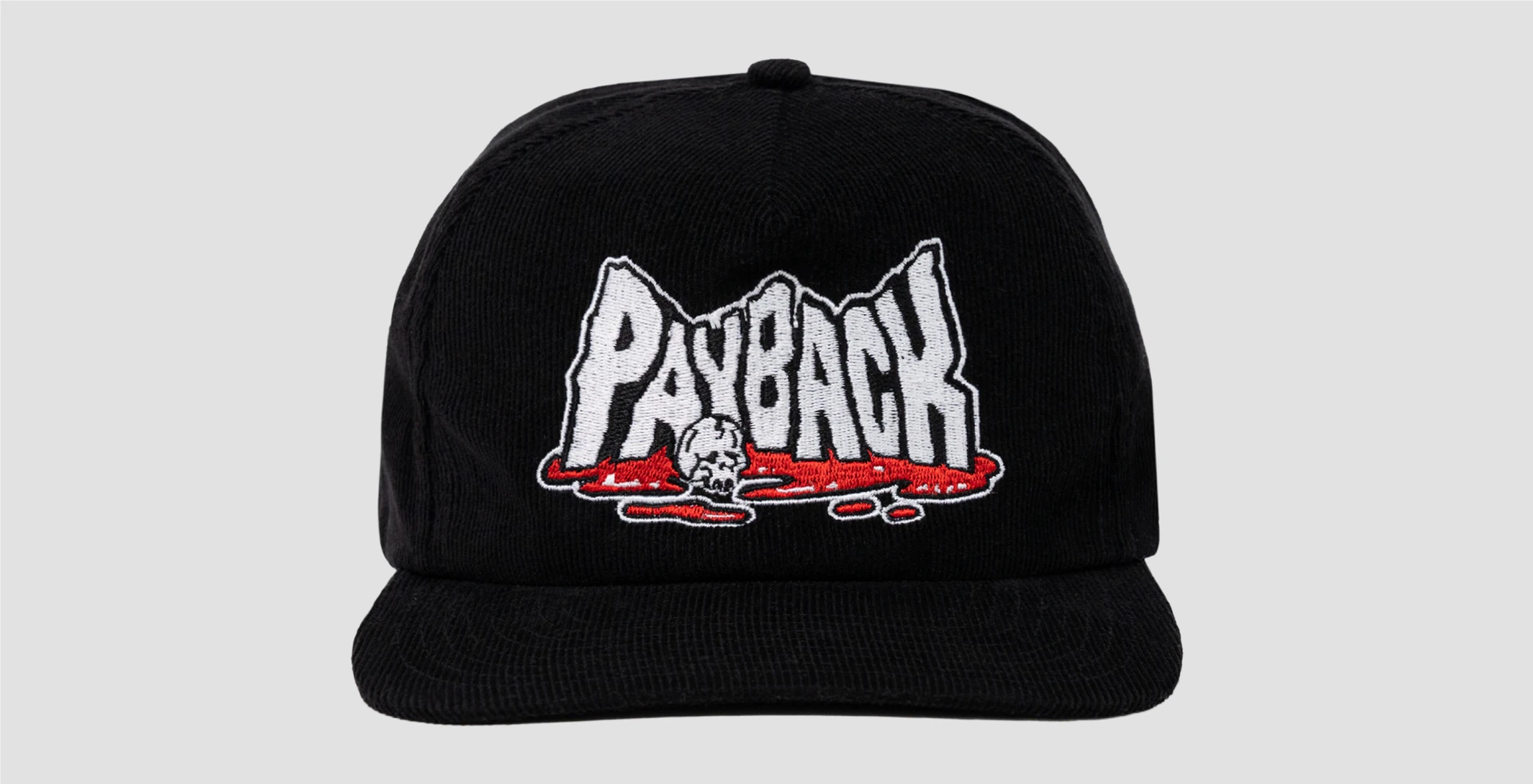 Black Warren Lotas cap with embroidered Payback lettering